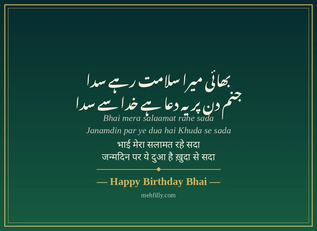 Birthday shayari - Happy Birthday Bhai - Mehfilly