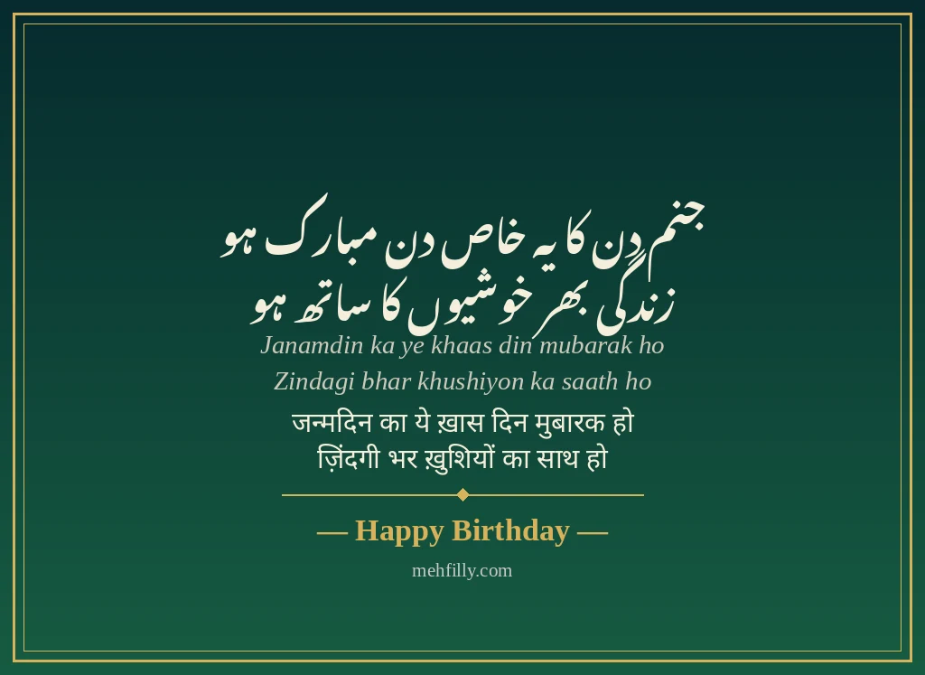 Birthday shayari - Happy Birthday - Mehfilly