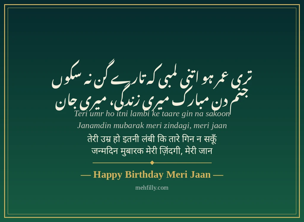 Birthday shayari - Happy Birthday Meri Jaan - Mehfilly