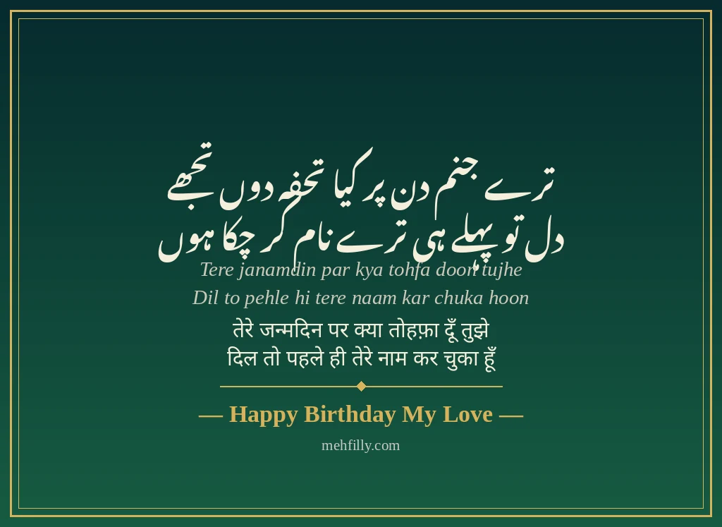Birthday shayari - Happy Birthday My Love - Mehfilly
