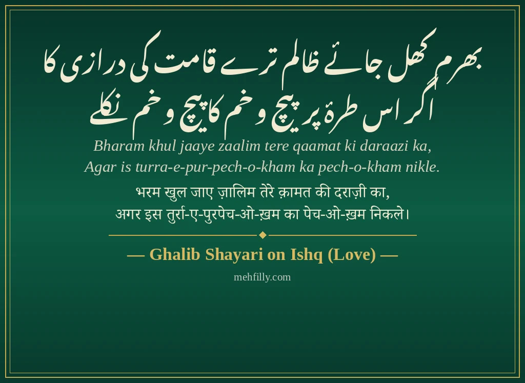Ghalib Shayari by Ghalib Shayari on Ishq (Love) - Mehfilly