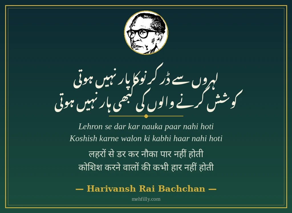Motivational shayari by Harivansh Rai Bachchan - Mehfilly