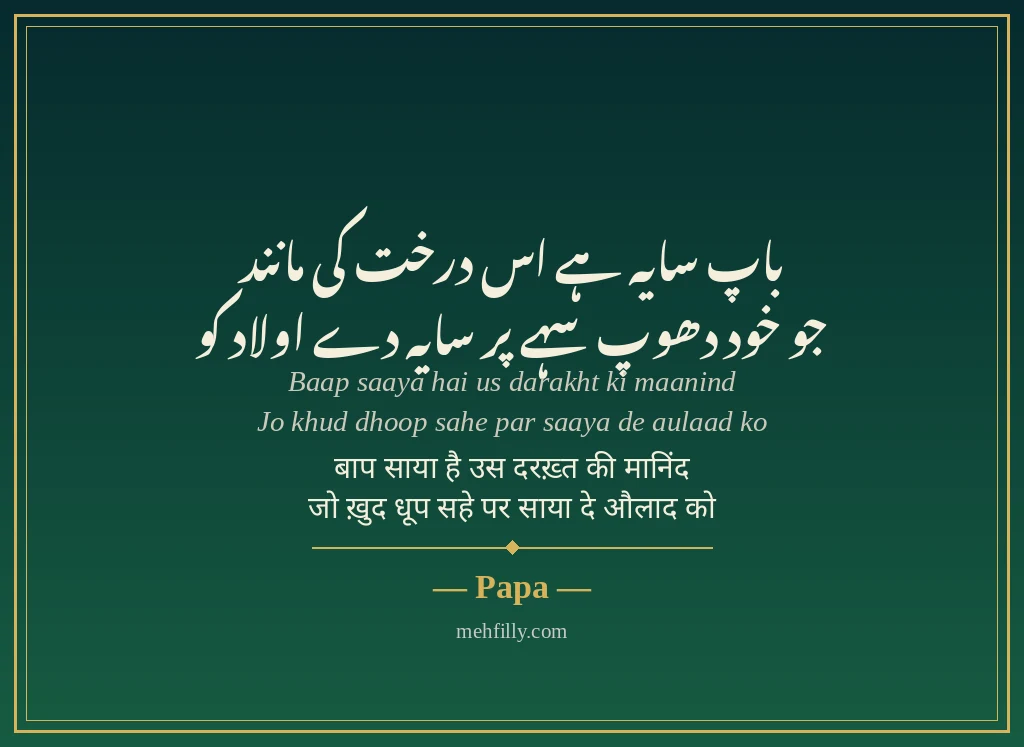 Papa ke liye shayari - Papa - Mehfilly