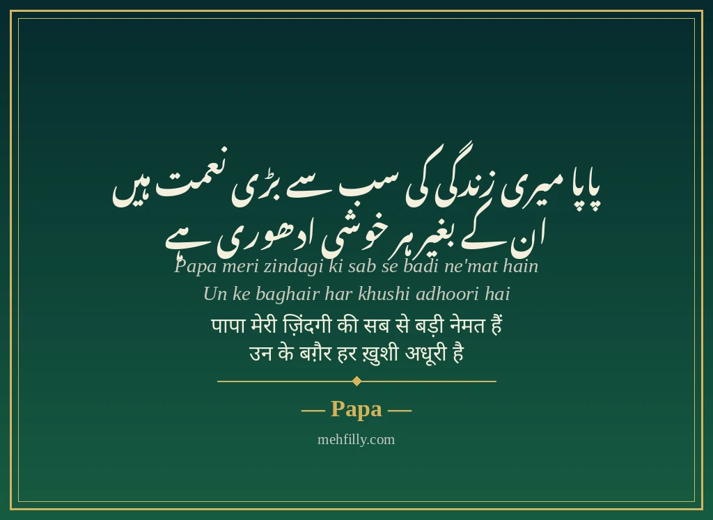 Papa ke liye shayari - Papa - Mehfilly