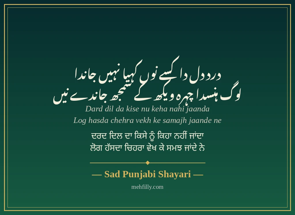 Sad shayari Punjabi by Sad Punjabi Shayari - Mehfilly