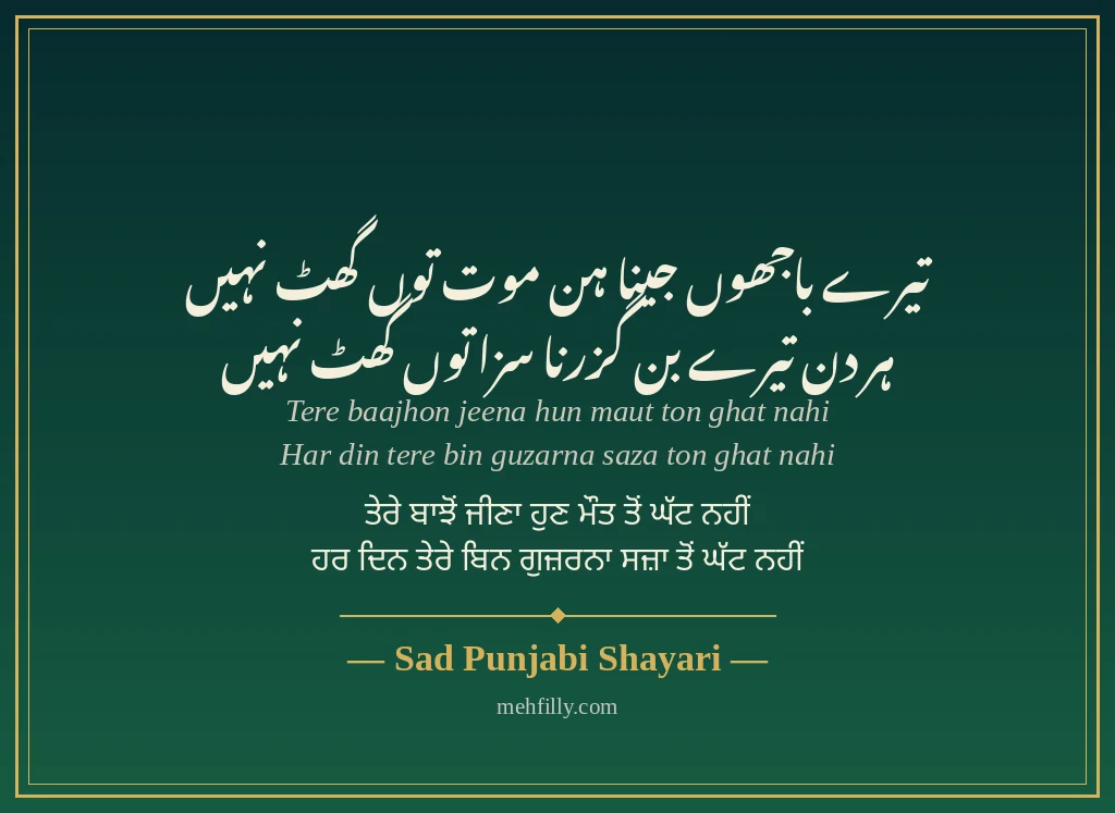 Sad shayari Punjabi by Sad Punjabi Shayari - Mehfilly
